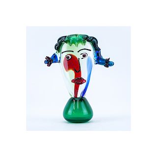 Mid Century Venetian Murano Style Art Glass Clown Sculpture. Good condition. Measures 15-1/2" H x 1
