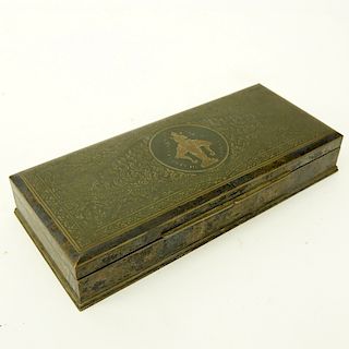 Vintage Thai Sterling Silver Hinged Box. Stamped to base, presentation inscription to front. Burl l