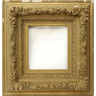Antique Ornate Gilt Carved Wood and Gesso Frame. Condition consistent with age, some losses and cra