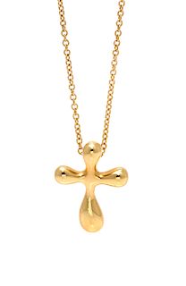 An 18 Karat Yellow Gold Cross Necklace, Elsa Peretti for Tiffany & Co., 2.40 dwts.