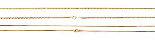 A Collection of Yellow Gold Chains, 13.30 dwts.