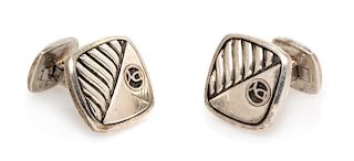 A Pair of Sterling Silver 'Cable' Cufflinks, David Yurman, 14.40 dwts.