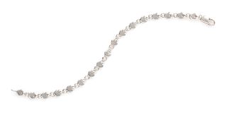 A Sterling Silver Heart Bracelet, Tiffany & Co., 7.20 dwts.