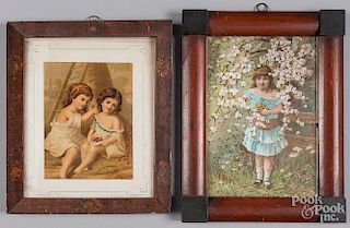 Two lithographs of children