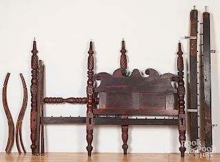 Victorian pine tall post canopy bed