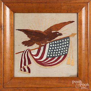 Patriotic wool embroidery