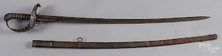 English Prosser cavalry sword with scabbard