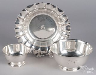 Three sterling silver bowls