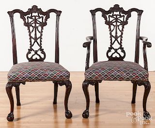 Pair of carved Irish chairs