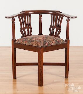 Chippendale walnut corner chair
