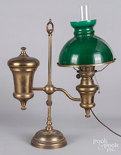 Brass single-arm student lamp