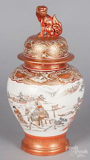 Satsuma porcelain lidded urn