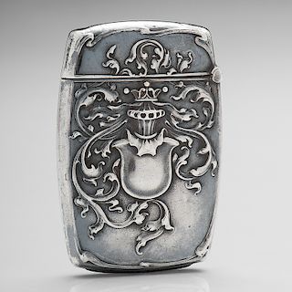 Sterling Match Safe with Coat of Arms