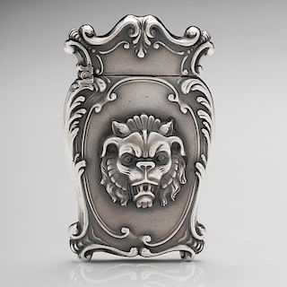Sterling Match Safe with Lion's Head Motif