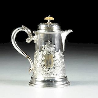 A VICTORIAN SILVER PLATED HOT WATER JUG WITH LID, SHEFFIELD, ENGLAND, CIRCA 1890,