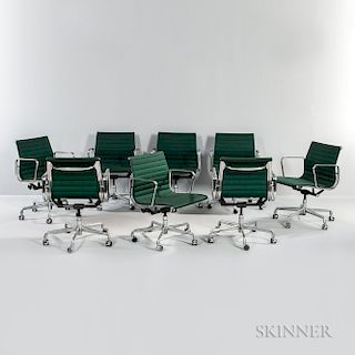 Eight Eames for Herman Miller Aluminum Group Chairs