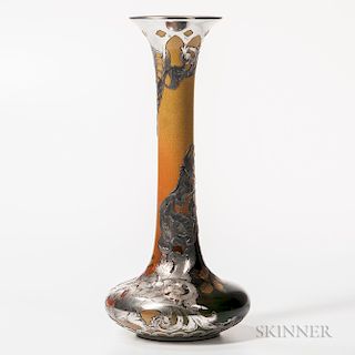 Albert Valentien for Rookwood Pottery Silver Overlay Vase
