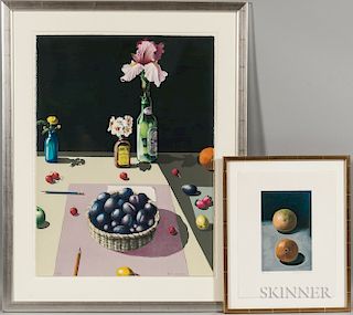 Paul Wonner (American, 1920-2008)  Two Color Lithographs: Still Life with Fruit and Flowers