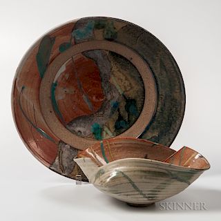 Makoto Yabe (1947-2005) Studio Pottery Bowl and Platter