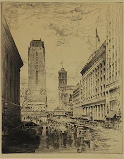 ARMS, John Taylor. Etching. West 42nd Street, 1920