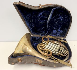 Antique Alexander Gebr French Horn In Original