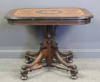 Victorian Ebonised and Inlaid Center table