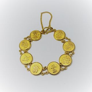 A High Karat Yellow Gold Bracelet, 22.10 dwts.