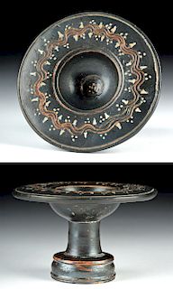 Greek Campanian Teano Ware Pottery Pedestal Dish