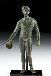 Fine Roman Tinned Bronze Apollo, ex-Christie's