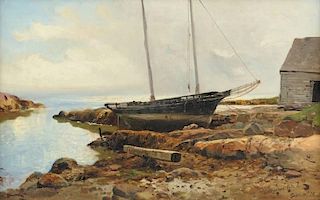 ARTHUR QUARTLEY (American 1839-1886) A PAINTING, "Georgetown Island, Me,"