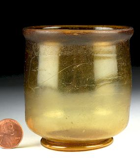 Roman Glass Cup w/ Amber Color