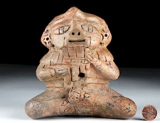 Rare Chavin Pottery Seated Flute Player w/ TL Test