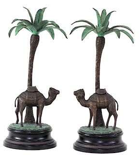 20th Century Camel Palm Tree Sculptures