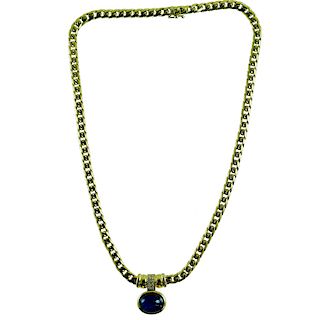 18 Karat 4.50 Carat Sapphire & Diamond Necklace.