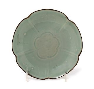 A Chinese Qingbai Glazed Porcelain Dish Diameter 7 inches.