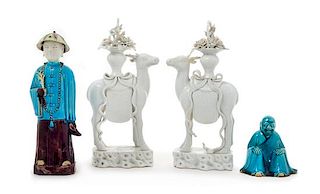 Four Chinese Porcelain Figures Height of the tallest 11 1/2 inches.