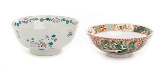 Two Chinese Famille Rose Porcelain Bowls Diameter of larger 7 3/4 inches.