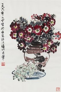 * Chen Qiucao, (1906-1988), Flower-Filled Vase