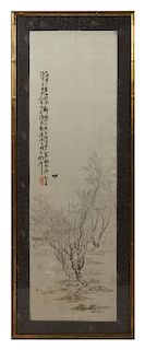 * A Set of Four Japanese Silk Panels