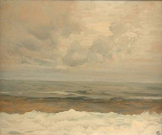 FREDERICK JUDD WAUGH (American 1861-1940) A PAINTING, "Seascape Study,"