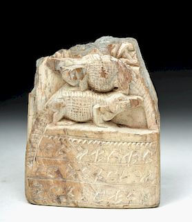 Egyptian Late Dynastic Carved Stone Cippus