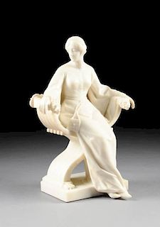 A FINE ITALIAN WHITE MARBLE SCULPTURE OF A RENAISSANCE MAIDEN, LATE 19TH/EARLY 20TH CENTURY,