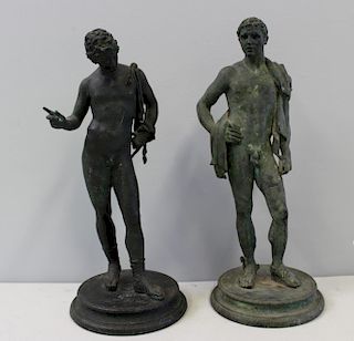 2 Patinated Bronze Classical Figures