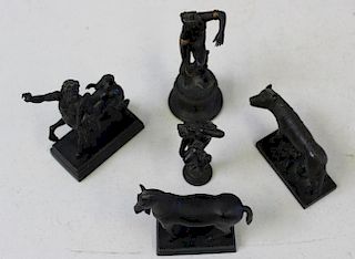 Grouping of 5 Small Bronzes