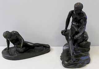 2 Classical Bronze Nude Figures .