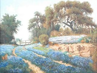 CYRUS AFSARY (American b. 1940) A PAINTING, "The Bluebonnet Trail,"