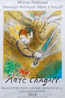 Chagall, Marc(After),   Russian 1887-1985,"Musee National Message Biblique-Angel of Judgement"  , CS-138