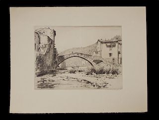Crawford, Earl Stetson,  American 1877-1965,A collection of  scenes on water, rivers, canals, sea, plus a etched plate on plexi of some sort showing V