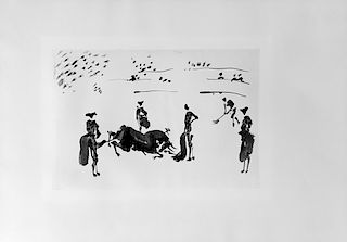 Picasso, Pablo  ,  Spanish 1881-1973,"El Arrastre" Plate 23 from Jose Delgado, "La Tauromaquia", B-972, C-100