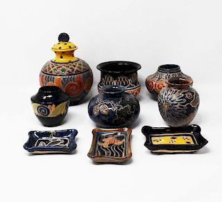 9 pieces of Cathra-Anne Barker Ceramics